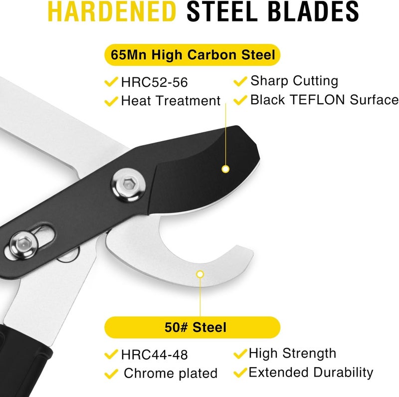Yesker 26-33 Inch Extendable Bypass Loppers for Tree Trimming Heavy Duty Powerful Gear Tree Trimmer w Non-slip Handle Sharp Steel Blade up to 1.8" Cut Capacity Branch Cutter Chops Thick Branches Ease - Image 2